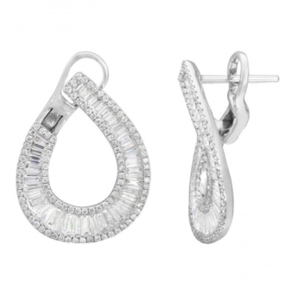Ring Concierge Custom Diamond Earrings, 1.42tcw, 14K white gold - with appraisal